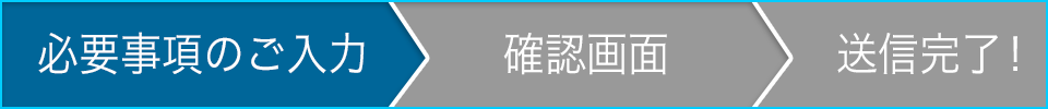 必要情報のご入力 → 確認画面 →  送信完了